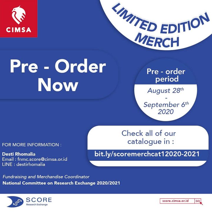 SCORE CIMSA MERCHANDISE PRE-ORDER
